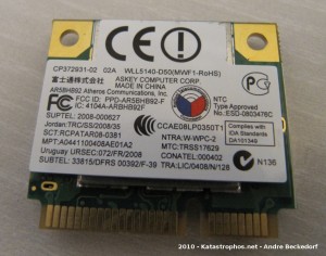The old Atheros half-size Mini-PCIe Wifi card The old Atheros half-size Mini-PCIe Wifi card